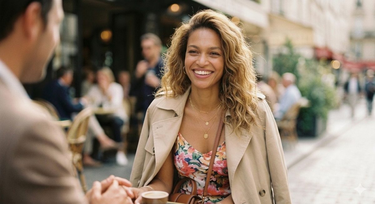 An AI-generated café scene before processing